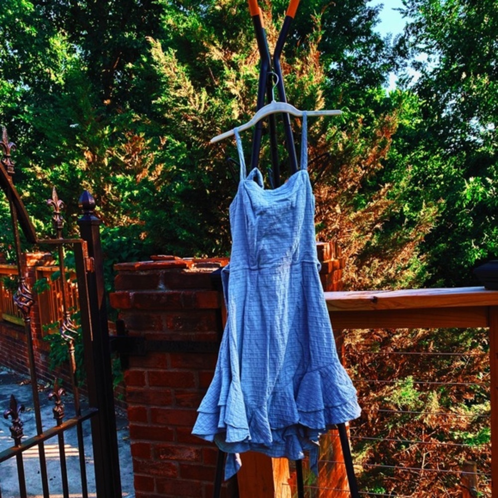 blue babydoll ruffle dress 🌊